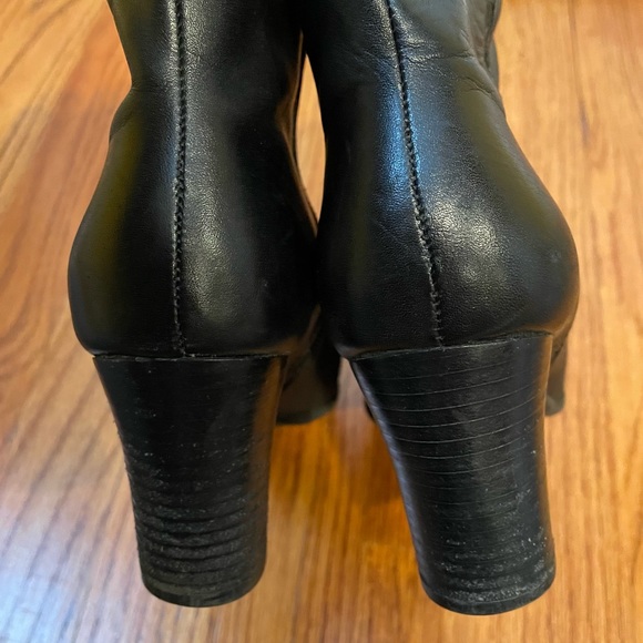 Square Toe Heeled Ankle Leather Boots Black Size 5 a.n.a - Picture 7 of 16